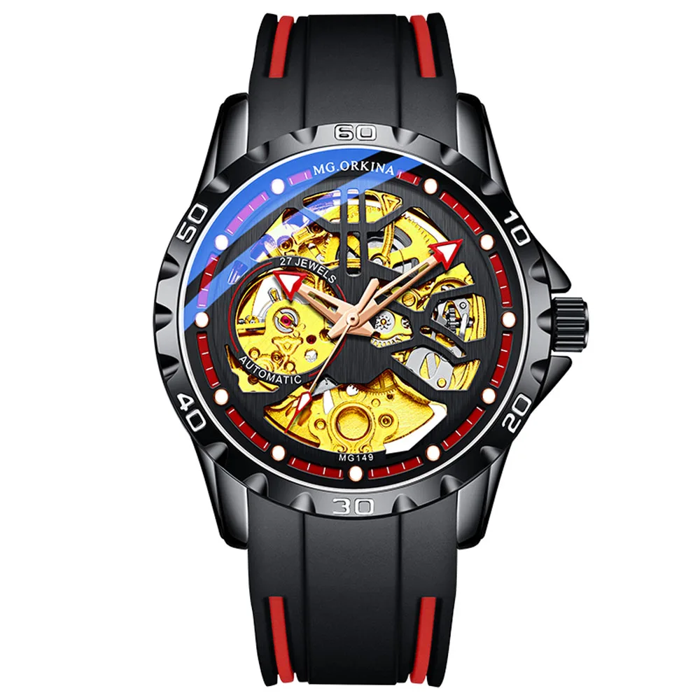 

Reloj Hombre Fashion Sports Automatic Mechanical Watch Men Luxury Brand Men's Watch Silicone Waterproof Clock Relogio Masculino