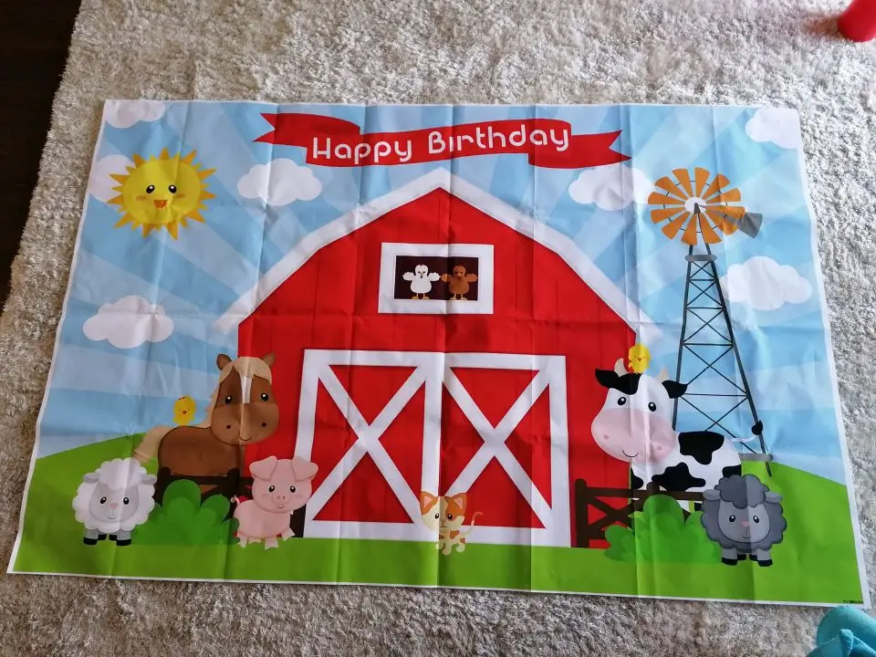 Photo Backdrop Cartoon Farm Animals Party Backdrop Newborn Baby Birthday Background For Photography Decorations Photobooth Banner Photo Studio