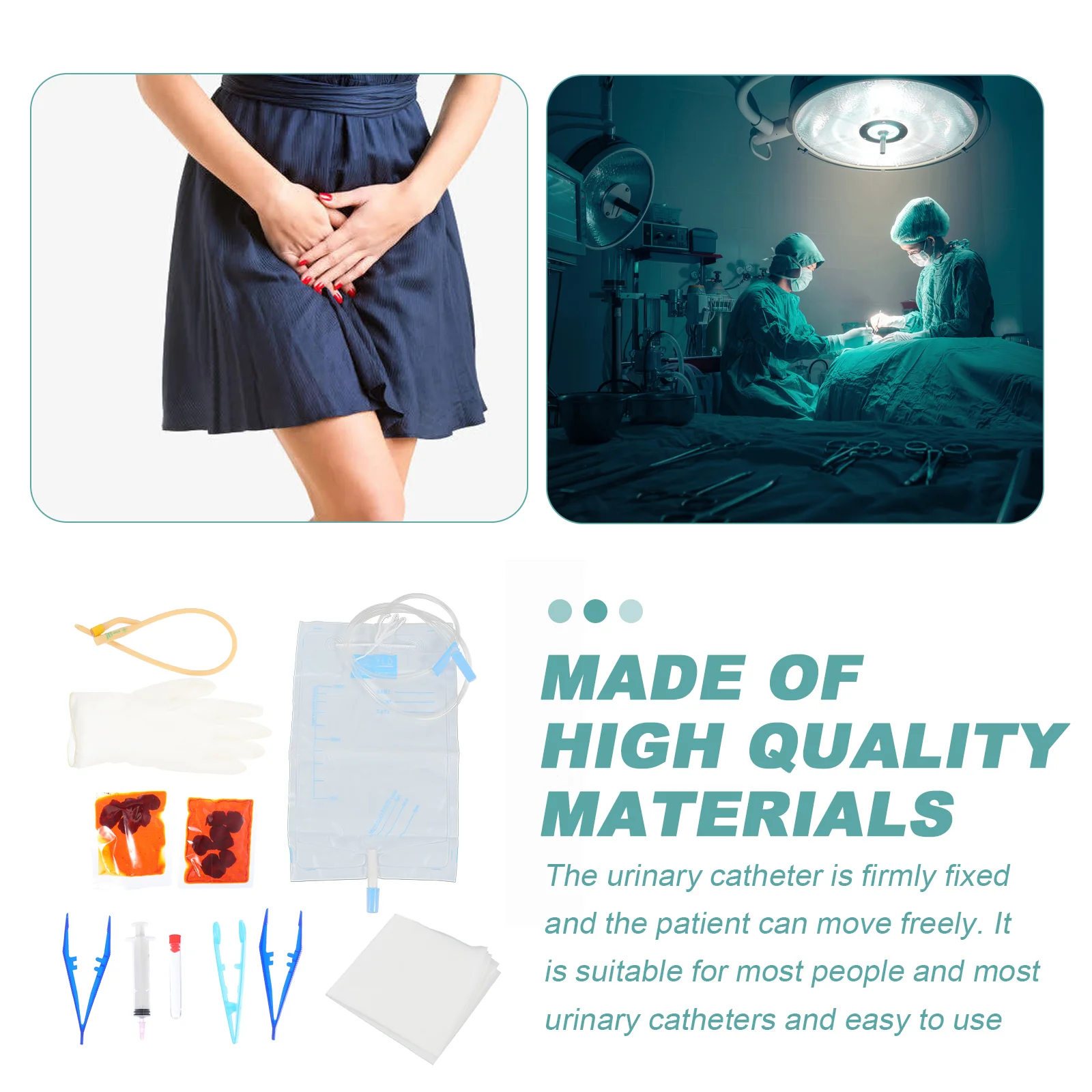 1 Set Disposable Urethral Catheter Tray Safe Material Personal Health Equipment PP Gauze Non Woven