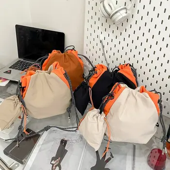 Borsa fotografica da esterno da donna, leggera, con coulisse, portatile, a tracolla singola, in nylon