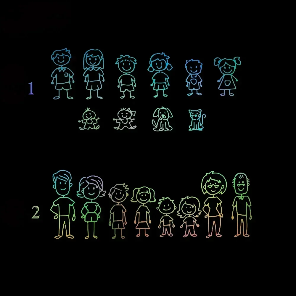 오토바이/뒷 창 스티커 PVC 자동차 패션, 제품 액세서리 자외선 차단제 방수 장식, 귀여운 가족