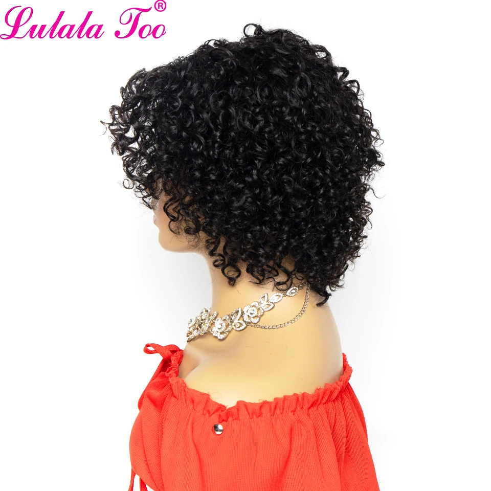 Kinky Curly Wig Short Bob Human Hair Wigs Brazilian Remy Wigs 150% Density For Women Natural Color Yepei Hair