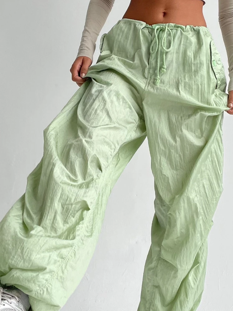

Streetwear Sweatpants Womens Korean Style Sports Loose Pants Drawstring Strap Casual Baggy Pants Joggers Women Summer 2023
