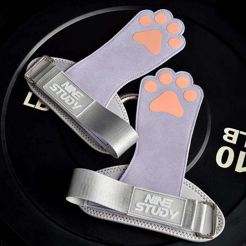 Dog Paw Cowhide Weight Lifting Grips Silicone non-slip With Wrist Straps Lifting Strap Gym Deadlifts Pull Ups Lifting Grip Glove 5