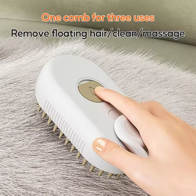 New Cat Dog Pet Spray Massage Brush One Button Steam Spray Folding Rotatable Floating Hair Bath Hair Removal Brush Comb 4