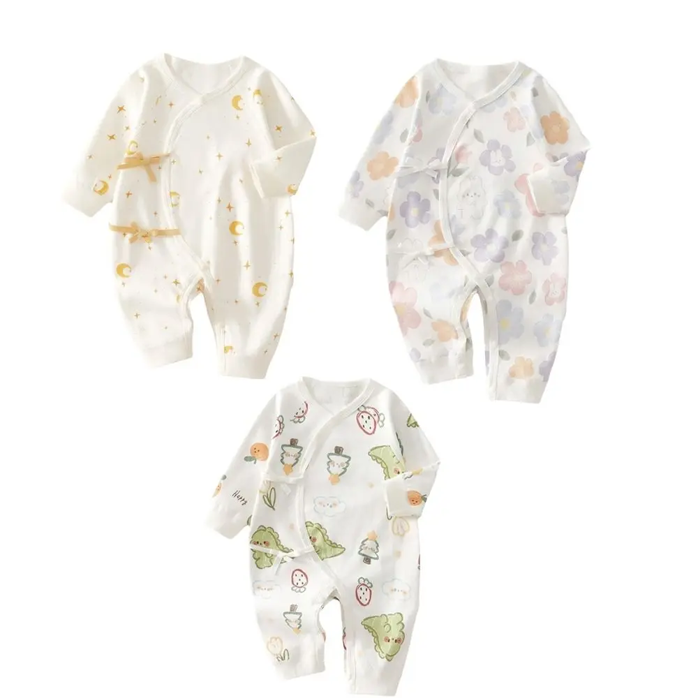 Toddler Wear Soft Baby Jumpsuit Cartoon Pattern Cute Printed Infant Romper Button Design Cotton Newborn Onesie Casual Outfit