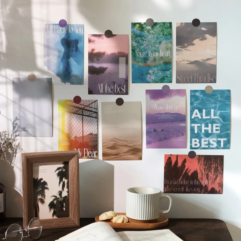 Ins vista brillante en inglés, accesorios de foto, pegatina de pared, tarjeta decorativa estética colorida, tarjeta felicitación, 30 hojas| | - AliExpress