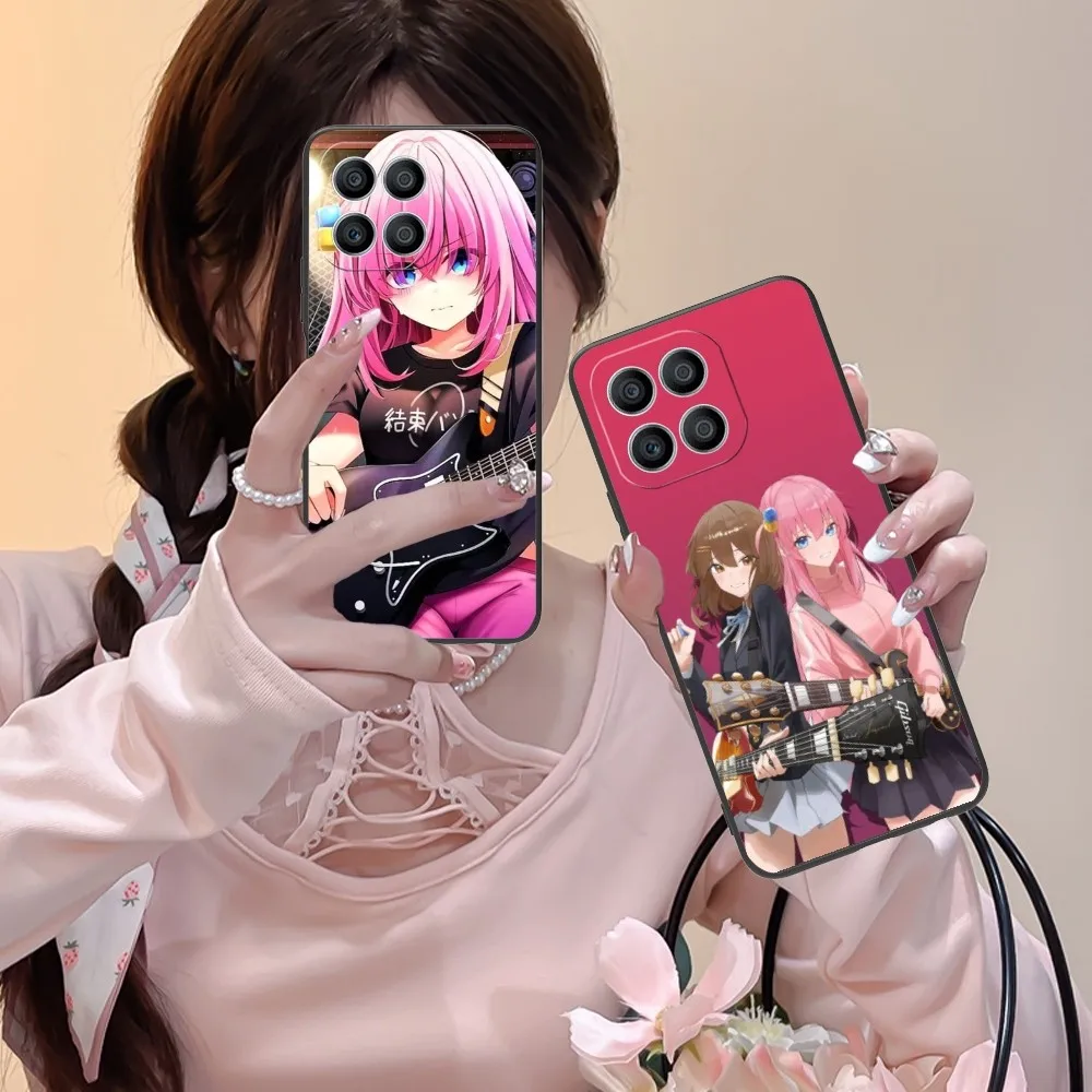 Bocchi Rock Hitori Gotou Cell Phone Case For Huawei Honor 90 80 70 60 50 30 20 10 9 8 7 Pro C S Se Lite 5G Black Cover Funda