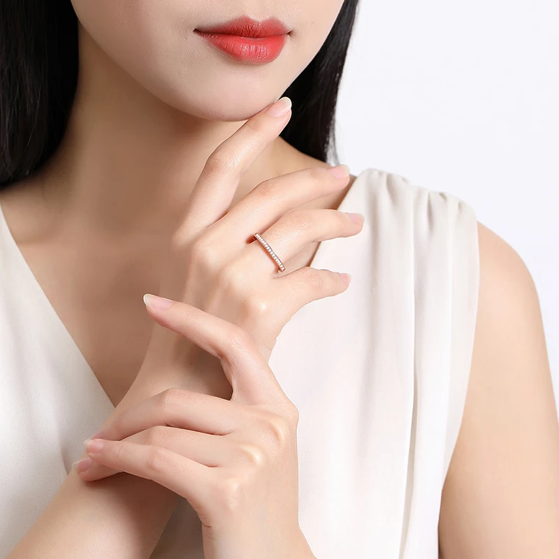 Silver Rings 925 Sterling Silver Rings For Women Original Infinity Love Heart Engagement Wedding Ring Rose Gold Crystals Luxury Jewelry Gift