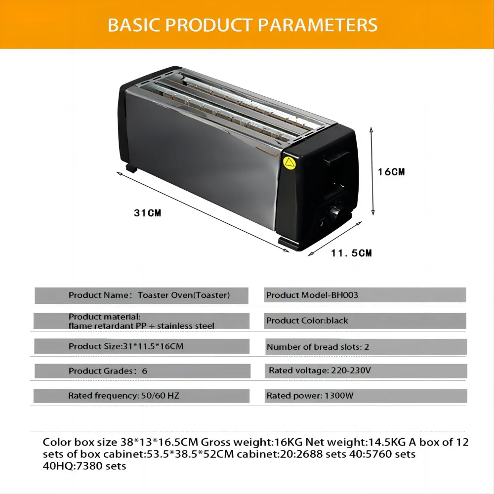 4 Slice Toaster Multifunction Breakfast Machine Home Breakfast Machine Sandwich Toaster Bread Machine Electric Toaster Fryer