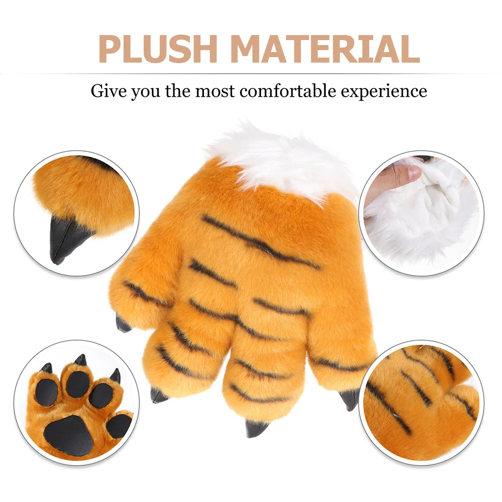 Tiger Costume Props Headbands Hairband Claw Gloves Ears Tail Kids Party Accessories Cosplay Costumes Animal Heads