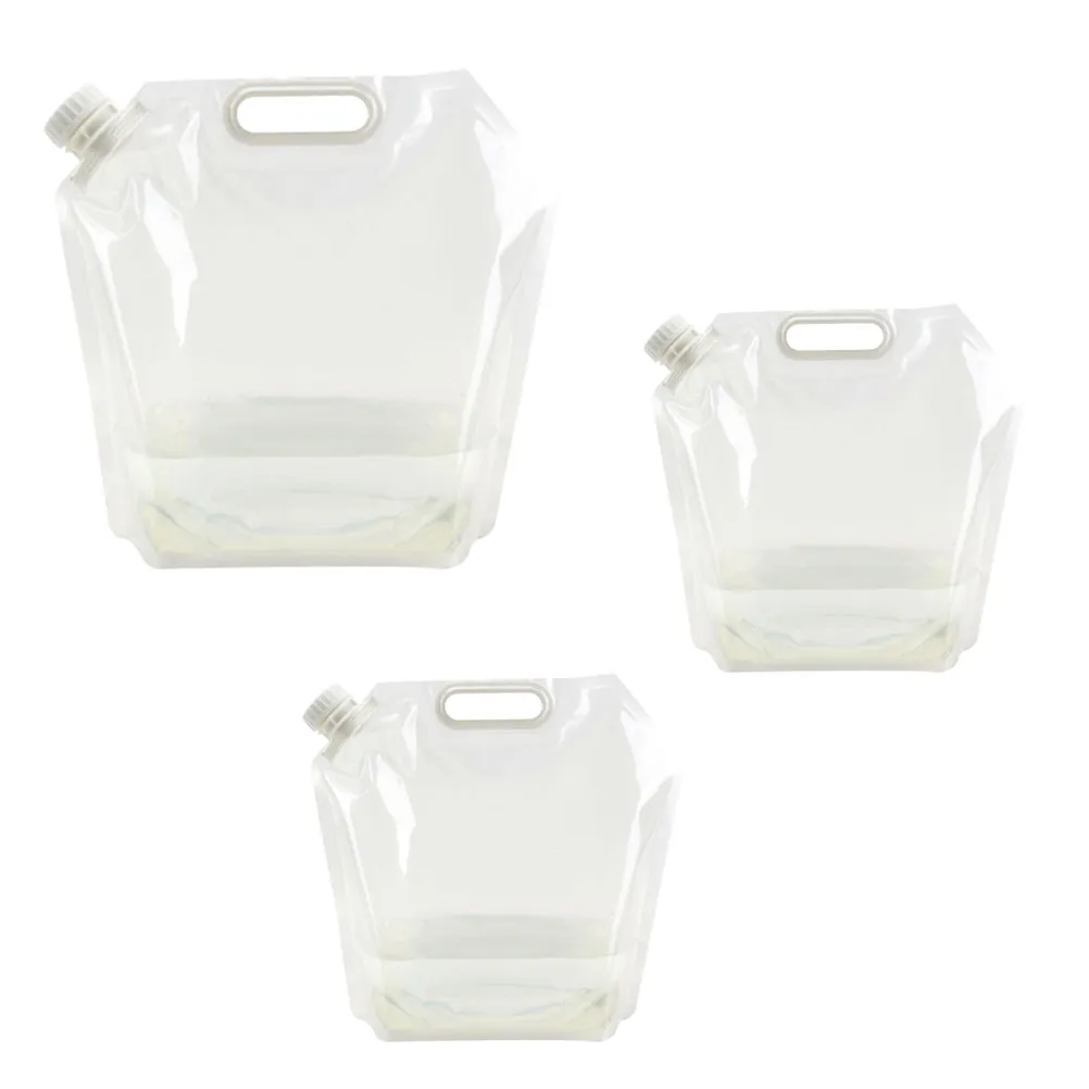 4Pcs 5L 휴대용 물통 접이식 야외 물 가방 공간 절약 캠핑 하이킹 낚시 사냥 피크닉을위한 경량