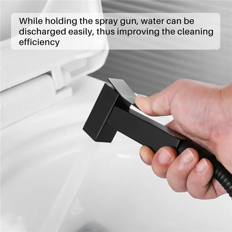 

Solid Brass Square Black Bidet Sprayer Handheld Shower Bidet Shower Head Shower