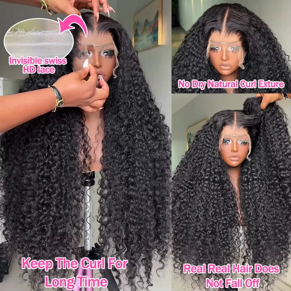 Xcurly Curly 13x6 HD 30 34 Inch Deep Wave Lace Front Human Hair Wigs 13x4 Transparent Lace Frontal Wig 5x5 Glueless Remy Wig 2