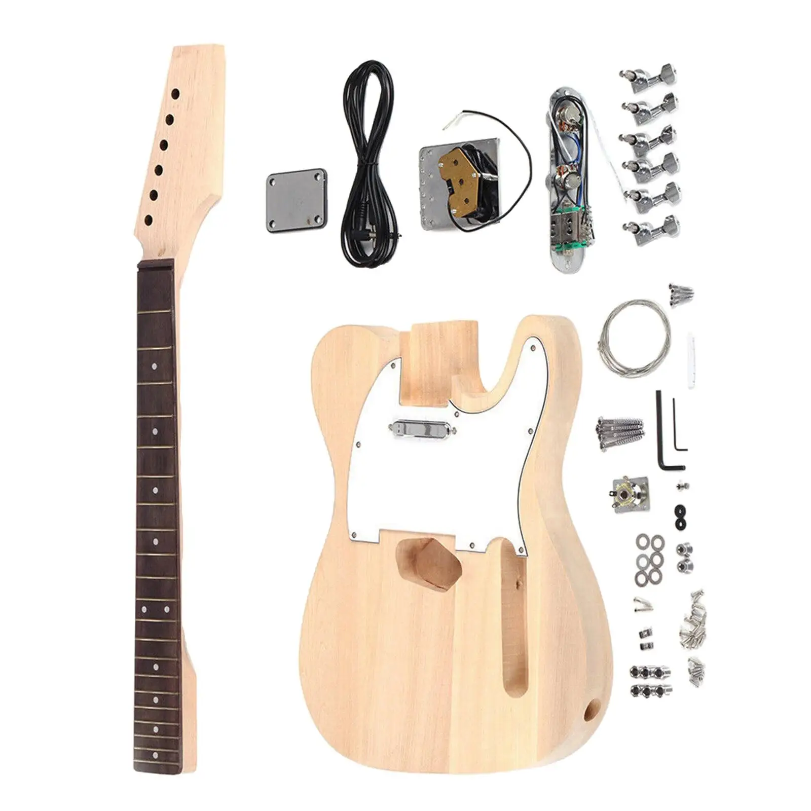 Modern DIY Wood Electric Guitar Kit Replacement Gift for Friends Accessory