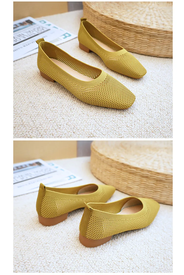 Hollow Knitted Mesh Shoes of Women Summer Comfortable Breathable Lightweight Luxury Girls Air Flats Daily Work Ladies Loafers