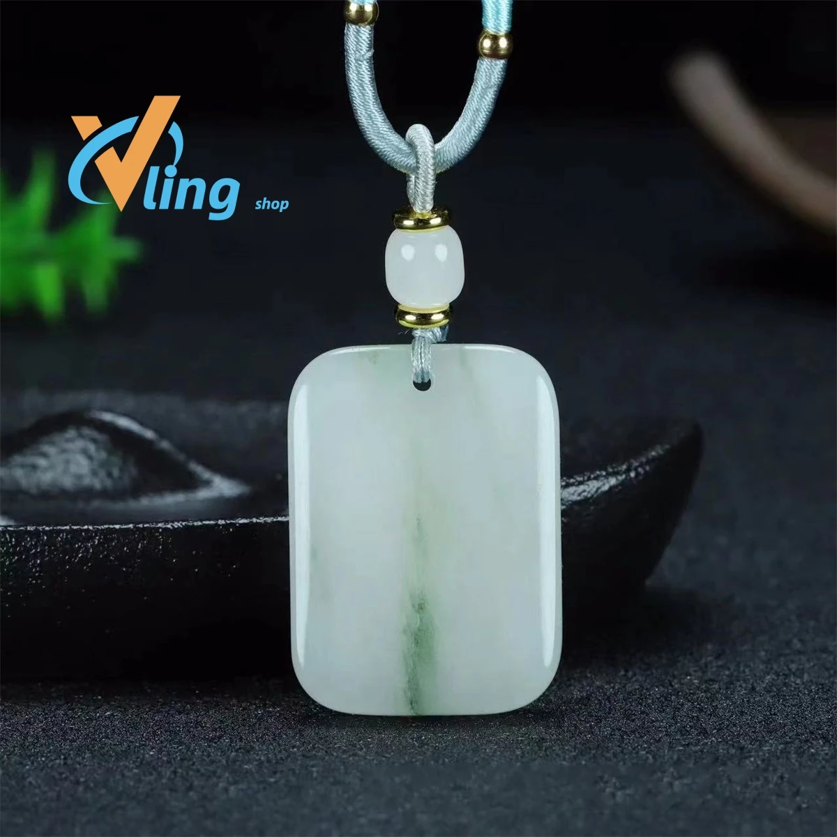 Wholesale Of Natural Tianshan Cuiping'an Brand Jinsiyu Bread Brand With Rope For Men And WomenFashion Gift Charm Retro Amulet