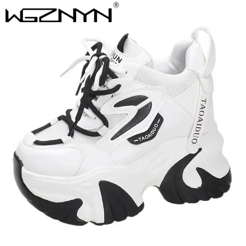Fashion Sneakers For Women 11CM Platform Chunky Casual Shoes Autumn Woman Tenis Female Walking Trainers Thick Sole