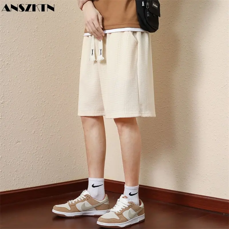 

ANSZKTN Waffle 200g men's athleisure thin style running volume five cent shorts