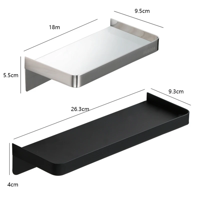 Multi-Purpose 304 Stainless Steel Wall Mounted Shelf 26cm 18cm Adjustable Organizer for Kitchen Cabinet,Bathroom Shower,