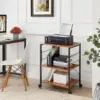 Mr IRONSTONE Microwave Cart 23.7'' for Small Space, 3-Tier Coffee Cart Rolling Kitchen Utility cart Microwave Stand on Wheels, V 4