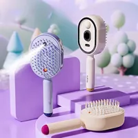 Electric Steam Brush with Water Spray Rechargeable Steams Hair Straightener for Detangling Smoothing Styling & Frizz Control 1