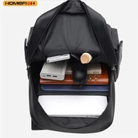HOMEFISH Men Backpack PU Leather Bagpack Large Laptop Backpacks Male Mochilas Black Schoolbag For Teenagers Boys Brown Sac A Dos 3