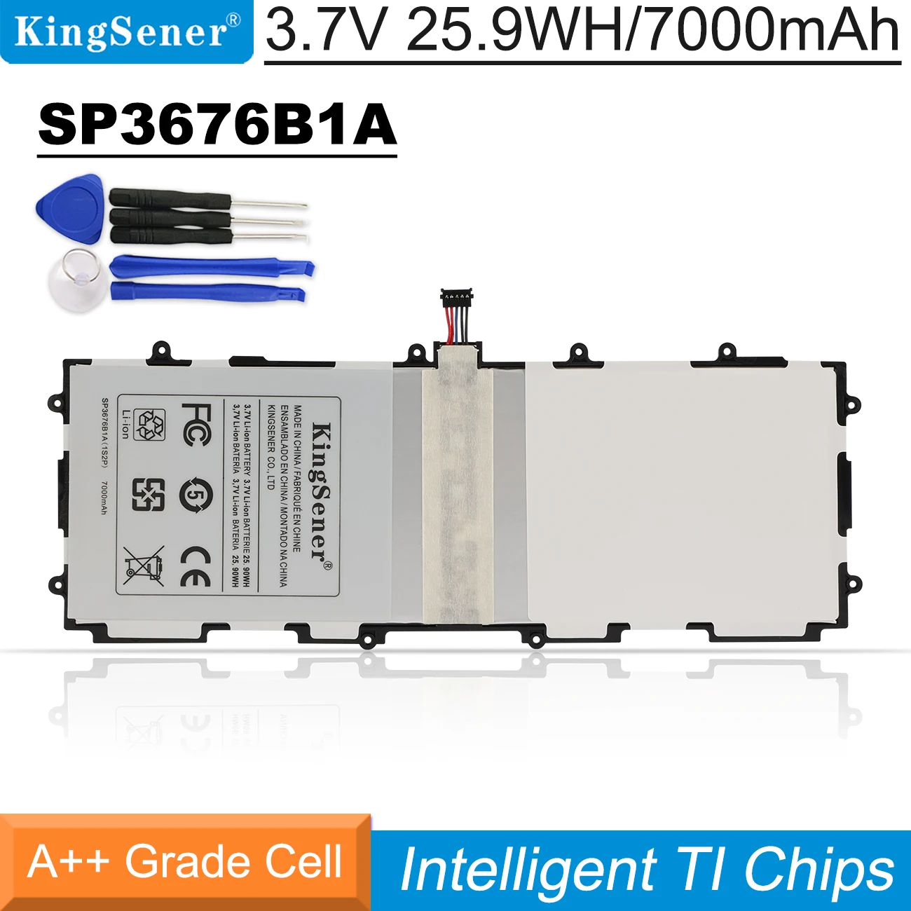 Kingsener Sp3676B1A (1S2P ) Tablet Batteria Per Samsung Galaxy Note 10.1 Tab 2 P5100 P5110 P7500 P7510 N8000 N8010 N8013 7000Mah