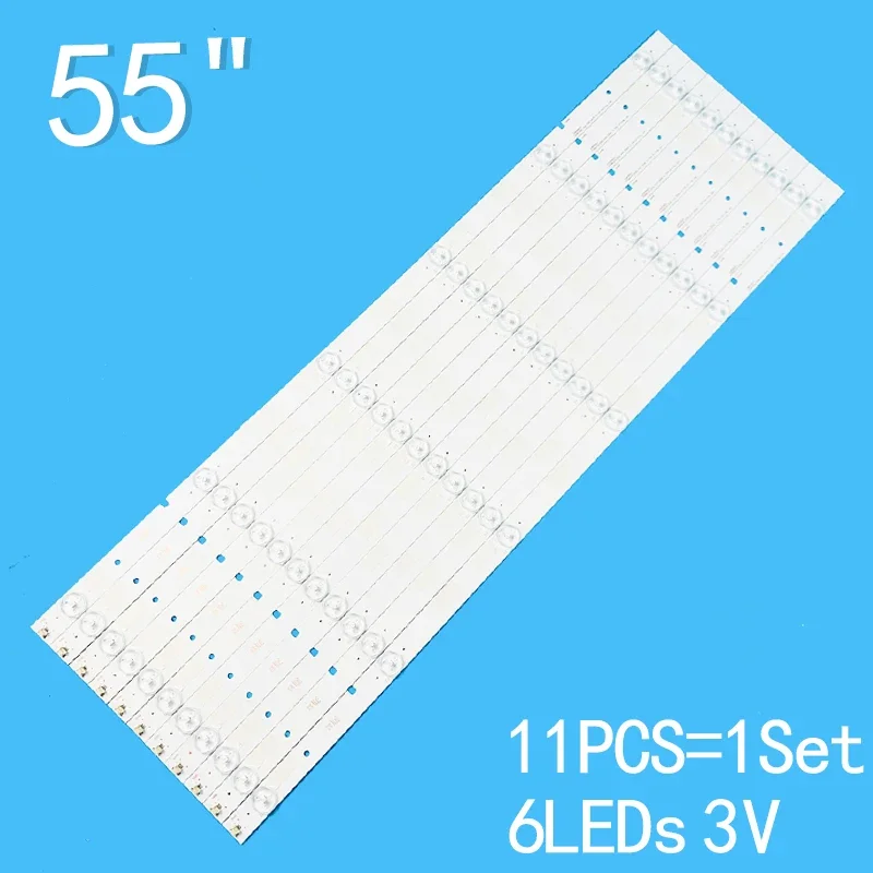 new 11pcs lot 609mm 6leds 3v for 55 tv led 55k20jd led55k220jd led55ec290n led55ec280jd svh550ab1 svh550ab1 6led rev0 131030 New 11PCS/lot 609mm 6LEDs 3V For 55