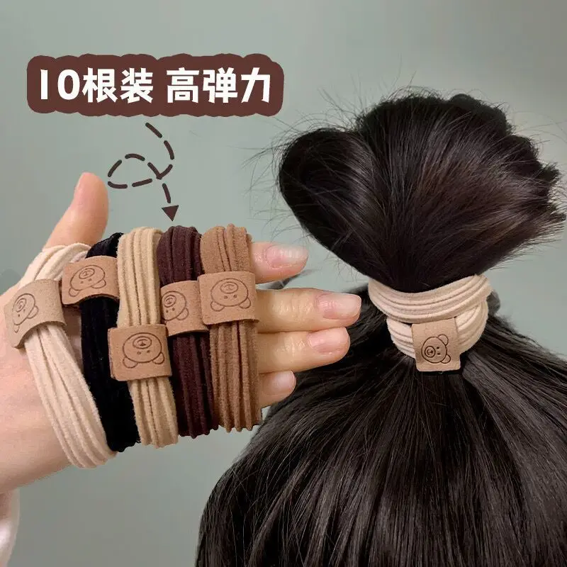 5/10 Pieces/Set Thick Bear Simple High Elasticity Hair Bands for Women Girls Hair Tie Scrunchie Rubber Bands Hair Accessories