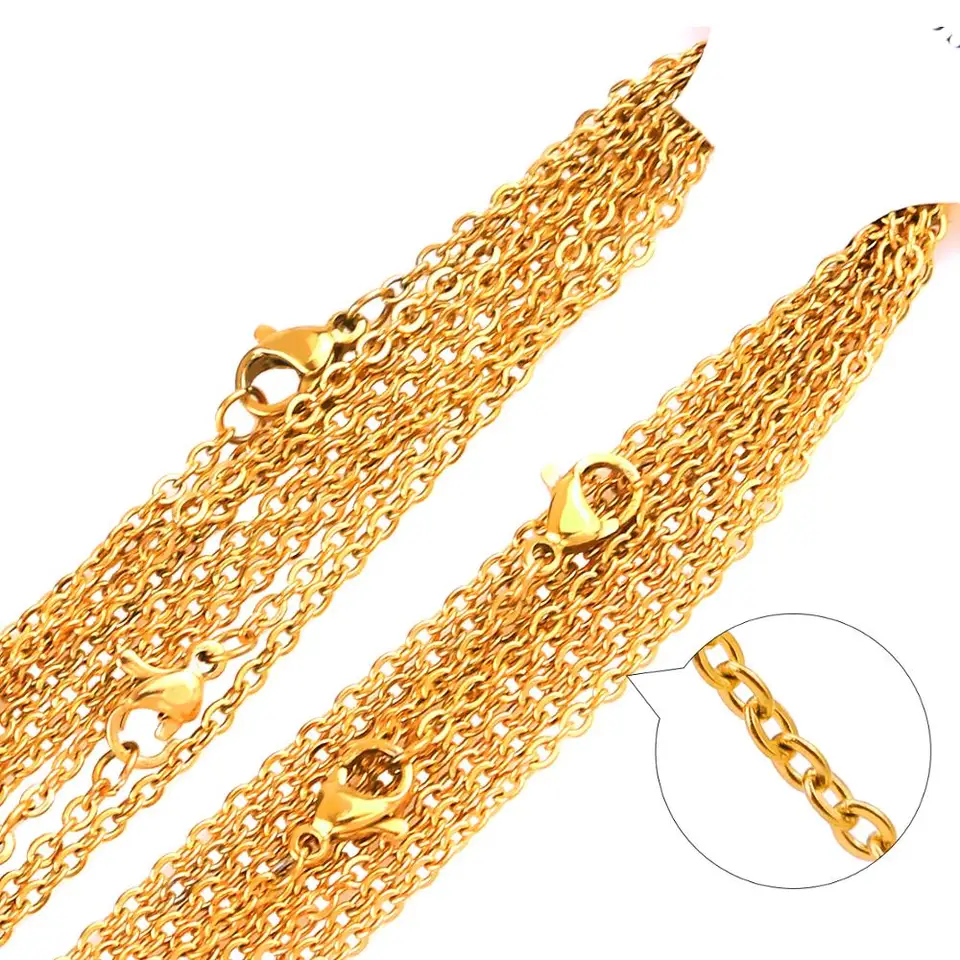 SANNIX Lot de 50 chaînes de collier plaquées or pour la fabrication de bijoux - 50,8 cm SANNIX Lot de 50 chaînes de collier plaquées or pour la fabrication de bijoux - 50,8 cm