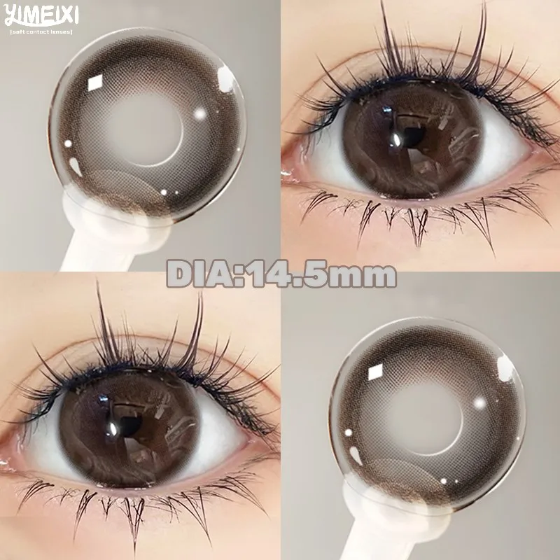 YIMEIXI 1 Pair Brown Eye Lenses Korean Natural Lenses Color Contact Lenses Eyes with Degree Gray Beautiful Pupil Free Shipping