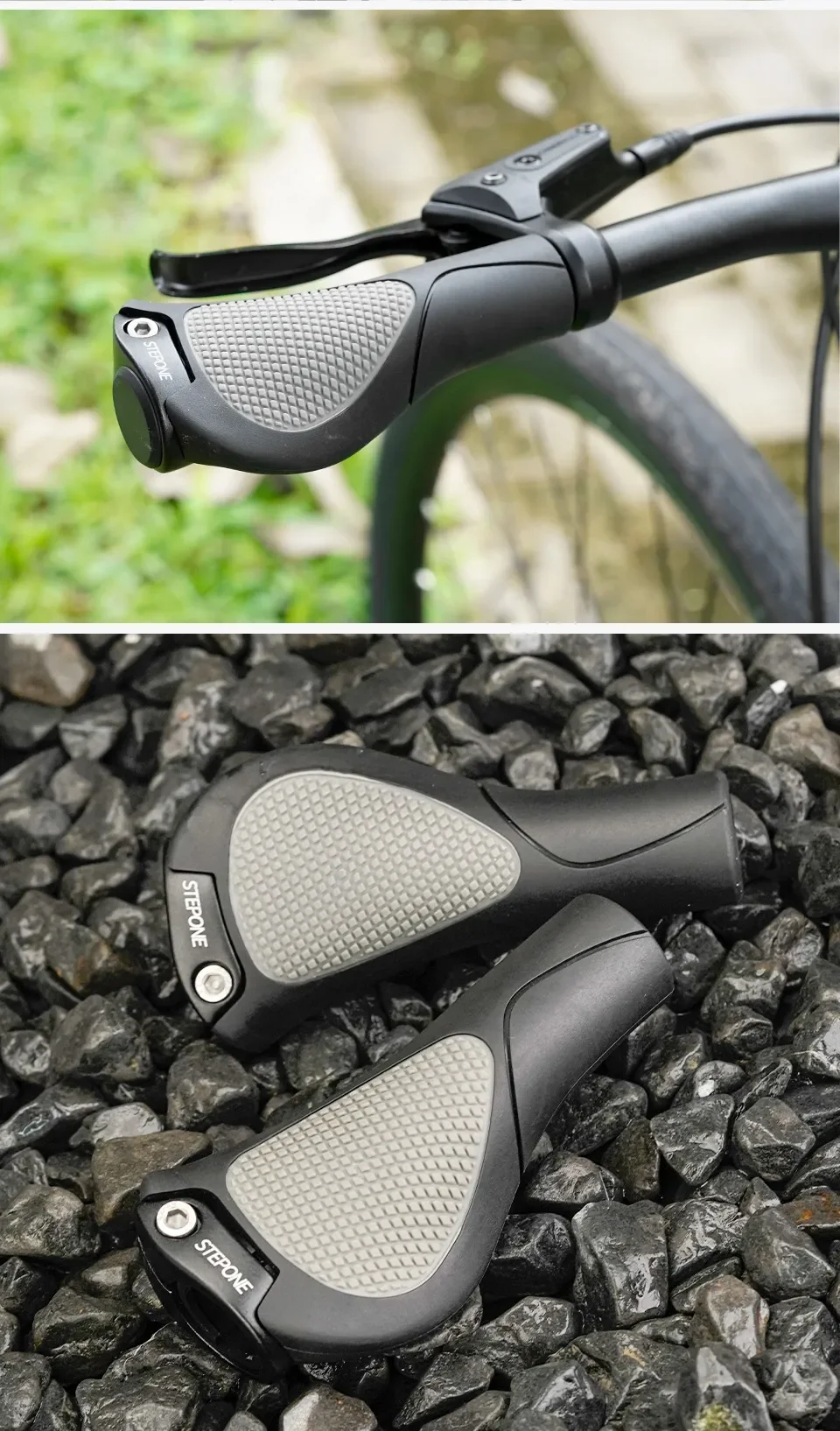 thumbnail image 2 of Welltop Bike Handlebar Grips, Double Lock-on Bicycle Handle Bar Grip Shock Resistance Ergonomic 2 of 10