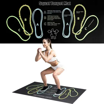 80*35CM Squat Step Position Guide Mat Multipurpose Work Out Mat Leg Muscle Targeting Training Hip Muscle Mat for Yoga Pilates