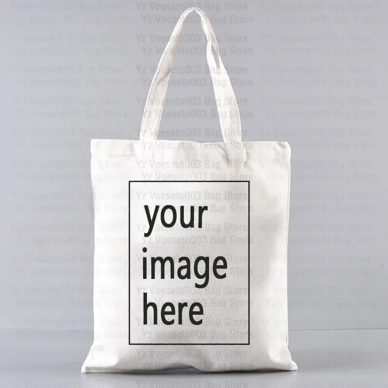 Tote Bags Canvas Bags Shopping Bag Personalized Name Motto Canvas tote shopping Beach Big Bag Shopper Cloth handbag Youth Women's Book Bags