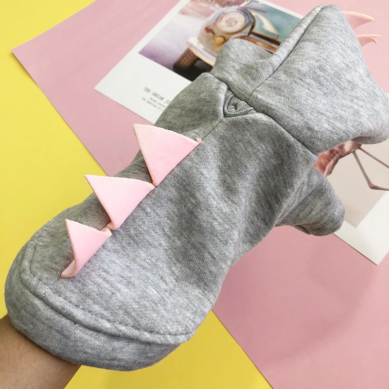 Симпатичные толстовки в форме динозавра для собак и кошек зимний теплый костюм