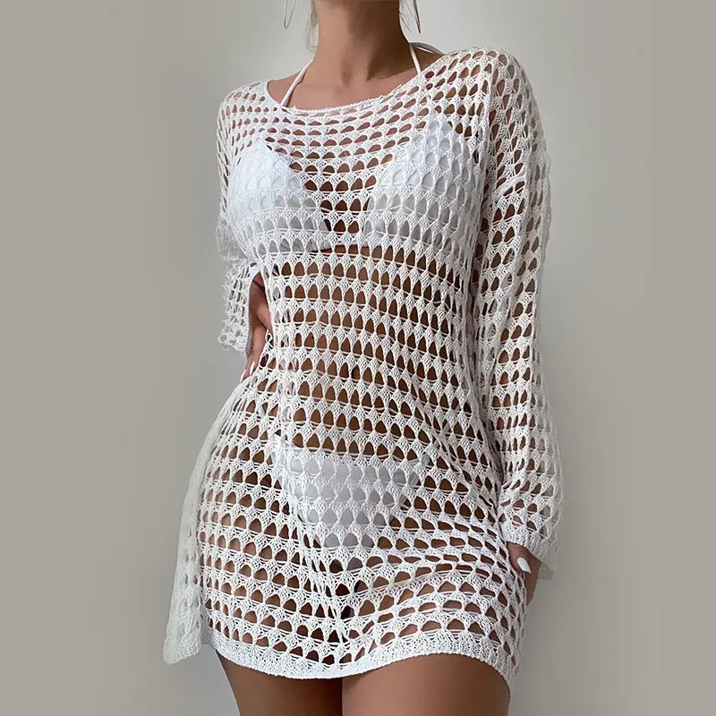 Girls Women ladies Sports long sleeve New style BIKINI-Plus Size Beachwear Tunic for Swimwear Sun Protection Clothes Cover Up 1