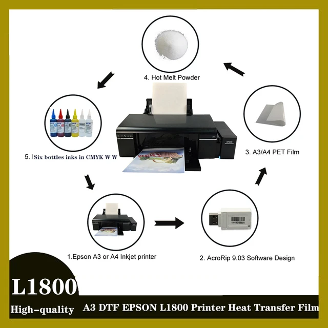 DTF Printer A3+ T-shirt Printing Machine for PET Transfer Film w