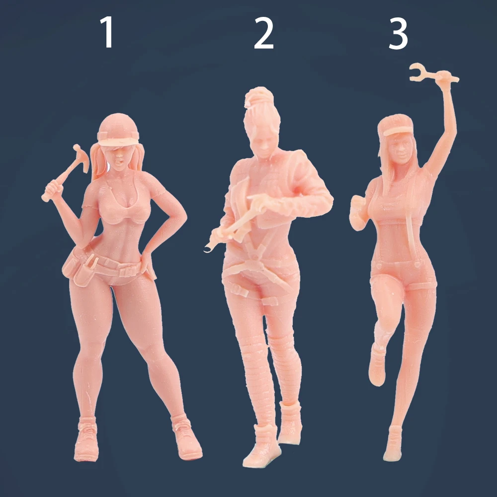 1/64 Figura Sexy Beauty Machinery Repair 1:43 1/35 Modello Kit Garage In Miniatura Deve Essere Colorato Da Solo