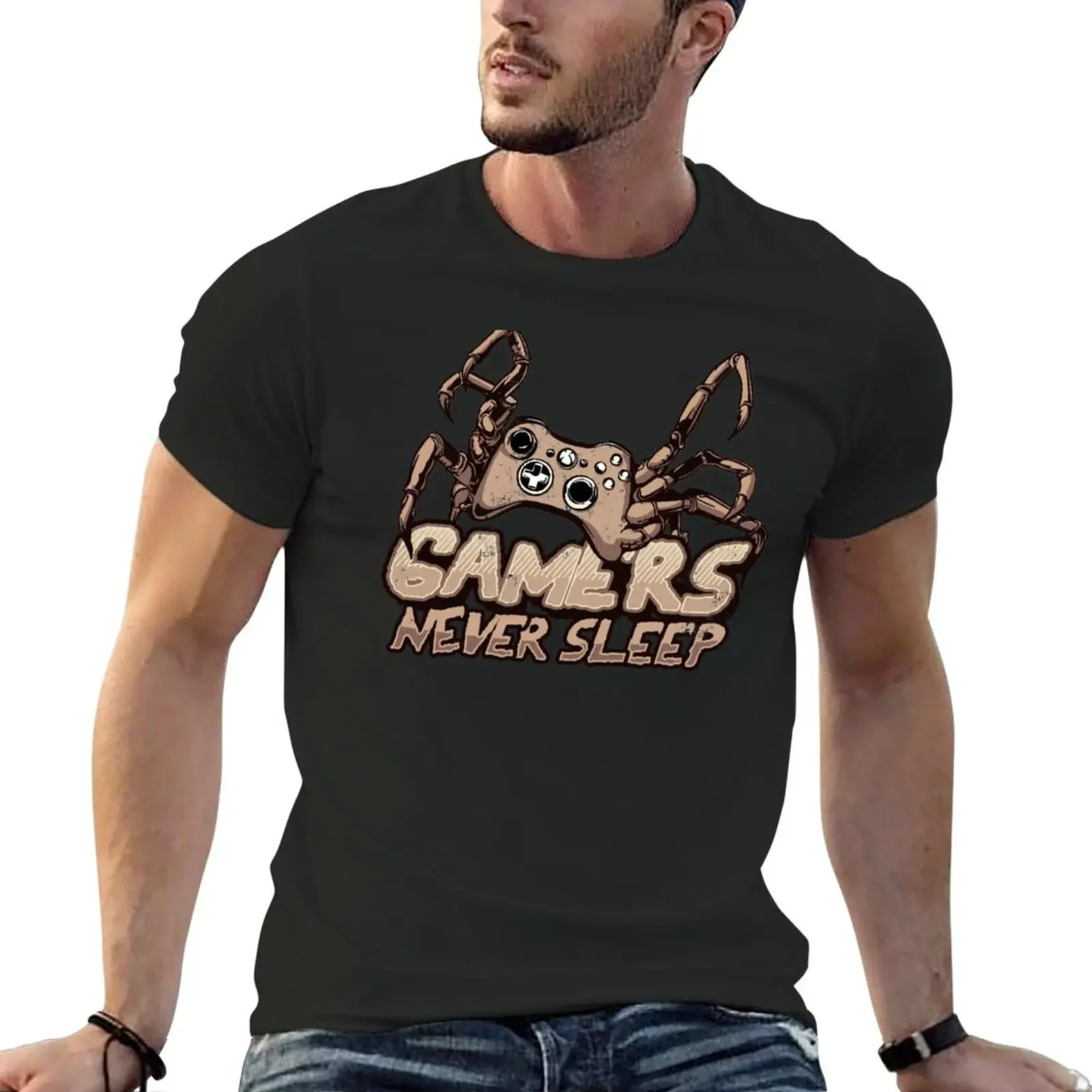 Gamers never sleep T-Shirt vintage clothes funnys korean fashion mens clothes
