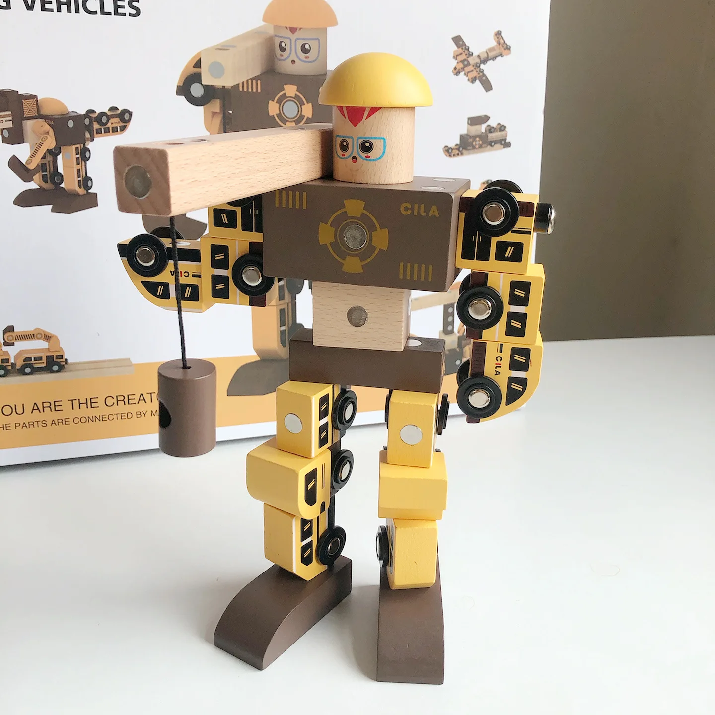 

Creative Combination Robot Magnetic Variety Assembled Car Diy Track Engineering Small Train Set Car Toy For Boys Roller Coaster