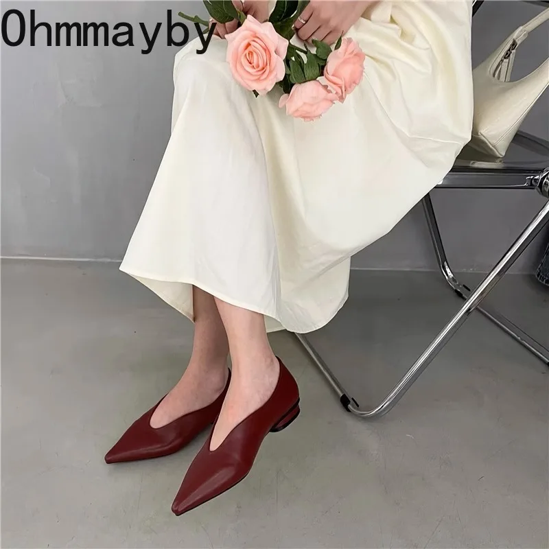 Pointed Toe Women Loafer Shoes Fashion Shallow Street Style Slip On Flats Shoes Ladies Comfort Soft Sole Ballerinas Shoes