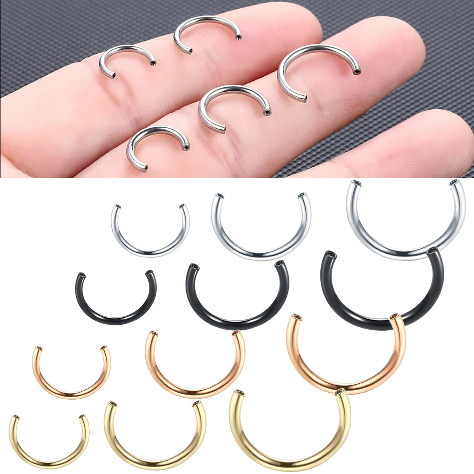

10pcs/lot Steel Circular Barbells Horseshoe Piercings Replacement Accessories 16G 14G Lip Eyebrow Nose Earring Piercing Jewelry