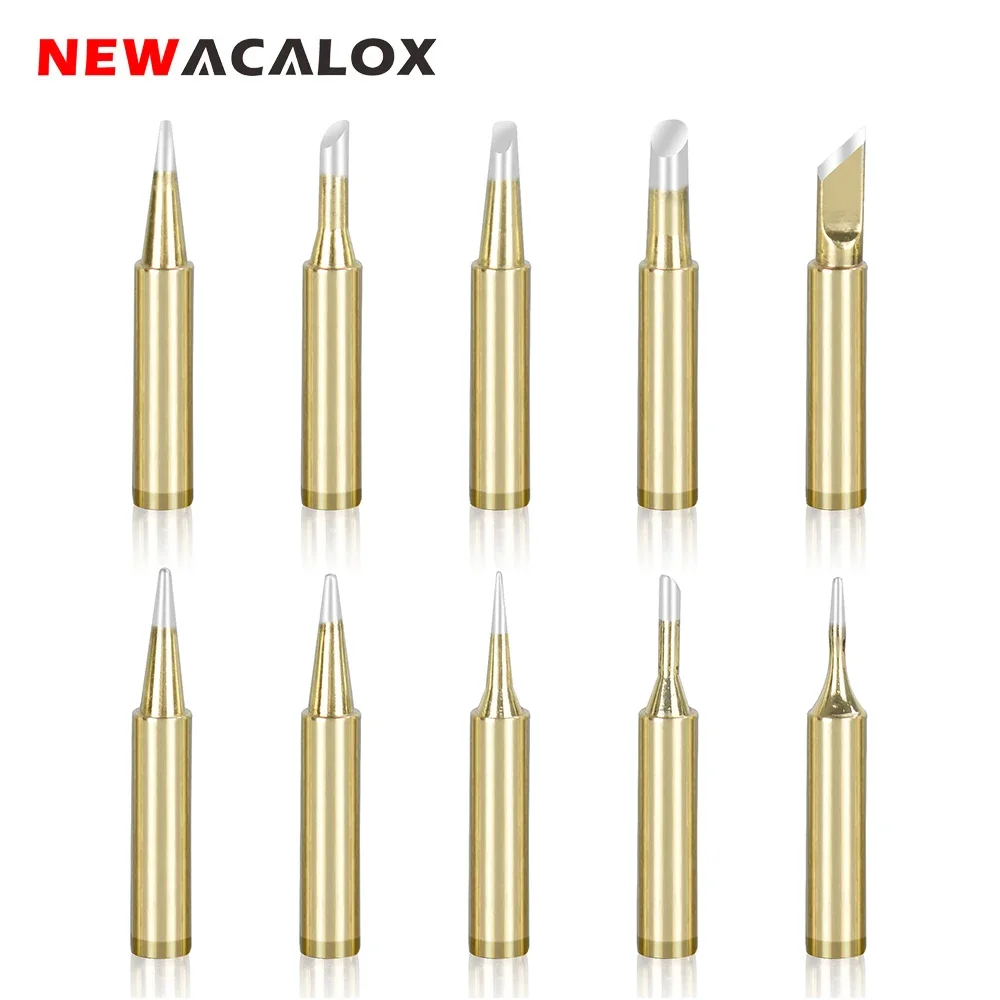 NEWACALOX-900M-T 시리즈 무연 납땜 스크루 드라이버 철 팁, 936 Yihua Hakko 재작업 납땜 스테이션 도구, 개