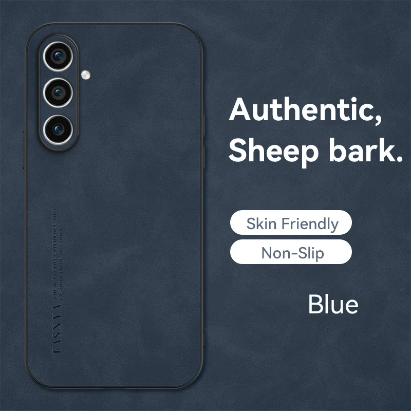 thumbnail image 1 of Sheepskin Leather Case For Samsung Galaxy S23 S23Ultra S22 S21 S20 S10 S9 Plus S23FE Note 20Ultra 10 9 8 Luxury Matte Back Cover, 1 of 5