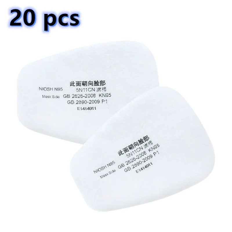 20 pcs/lot 5N11CN Filter Cottons For 3M 6800 6200 6502 7502 Gas Mask Dust-Proof Replaceable Accessories