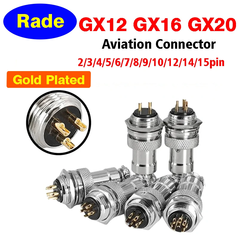 

GX12 GX16 GX20 Gold Plated Aviation Plug Socket Docking Connector 2PIN 3PIN 4PIN 5PIN 6PIN 7PIN 8PIN 9PIN 10PIN 12PIN 14PIN 15P