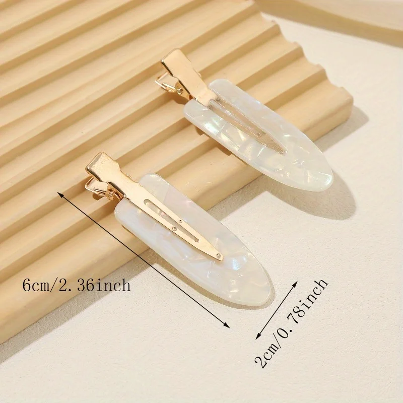 4pcs/set Non-slip Hair Barrettes for Women, Seamless Hairpins and Makeup Clips, Elegant Oval Acetic Acid Hair Clips Set