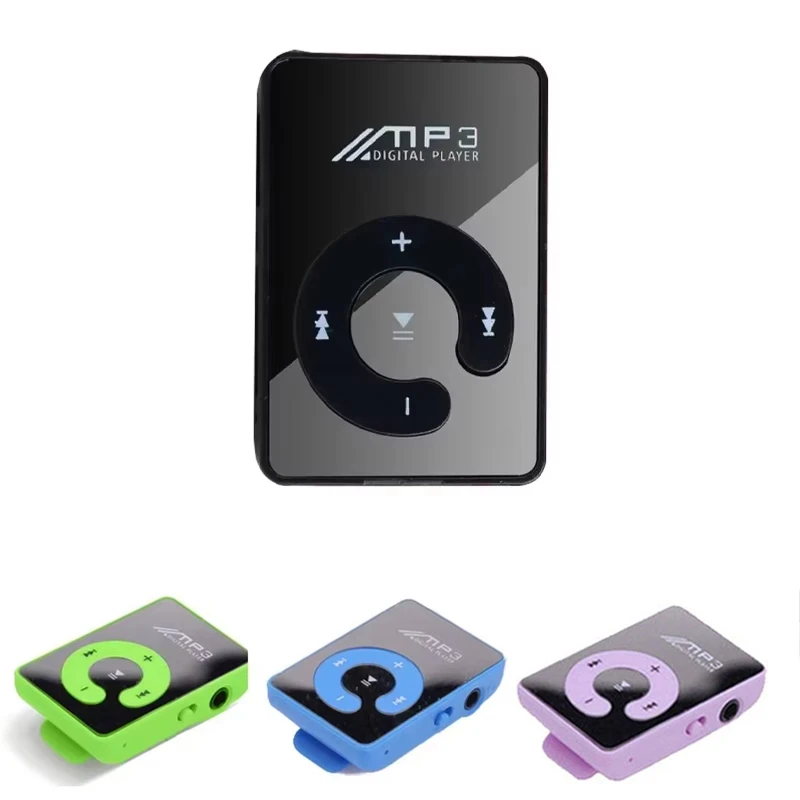 Mini Reprodutor de Música MP3 com Clip Espelhado, Reprodução de Mídia Digital de Alta Qualidade, Suporte para Cartão TF, Portátil Walkman