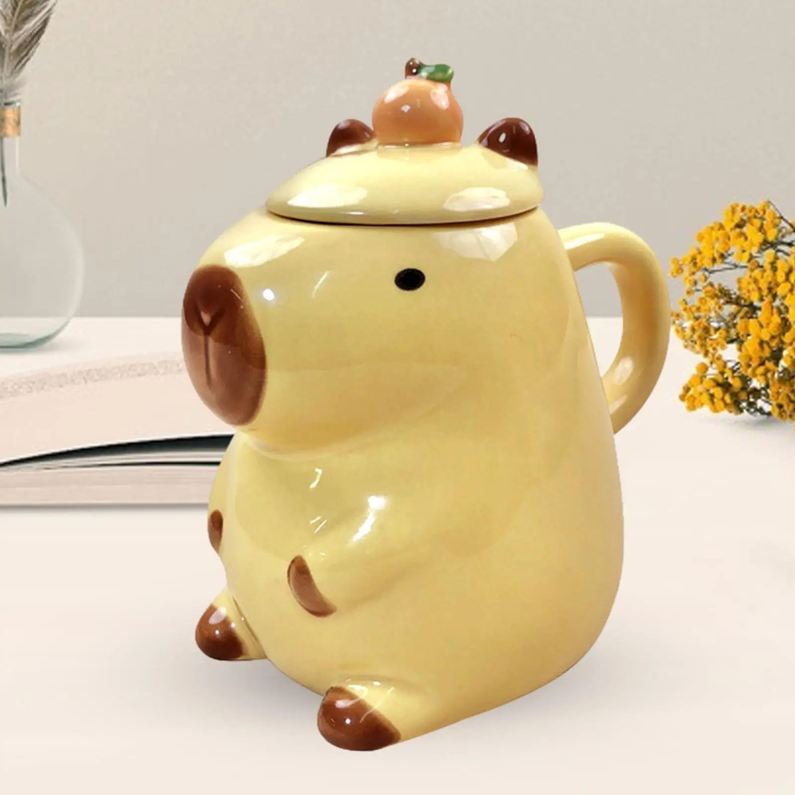 Cartoon Capybara Teacup Tableware for Adults Tea Mug Christmas Gift Milk Mug for Thanksgiving Desk Favors Parties Women, Men